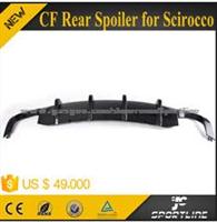 Carbon Fiber Rear Bumper Diffuser With Singnal Exhuast Dual Outlet Fit For VW Scirocco R