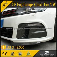 JC Sportline Carbon Fiber Material Grill Fog Lamps Light Cover For Volkswagen VW Golf 6 VI MK6