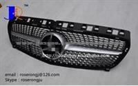 W176 Front Diamond Silver Grille For Mercedes B Enz A Class A260 Grill