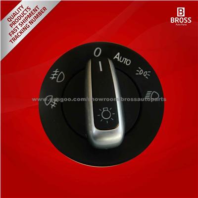 Bross BDP190 Chrome Headlight Control Switch Knob With Auto For VW Seat Skoda: 3C8 941 431 A Applications: VW Golf MK6 2009-2012; VW Passat 2010-14