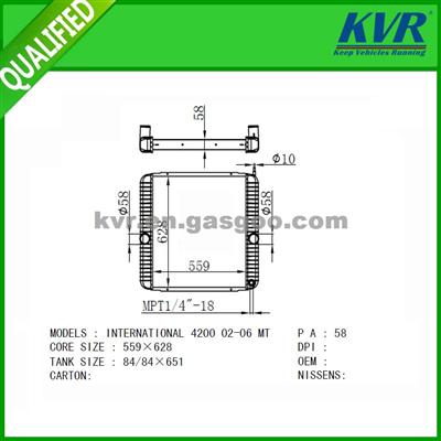 USA Truck Radiator FOR INTERNATION 4200