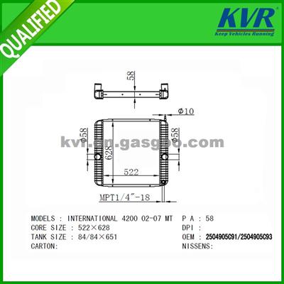 USA Truck Radiator FOR INTERNATIONAL 4200 OEM 250493C91-4CAZ8005YA