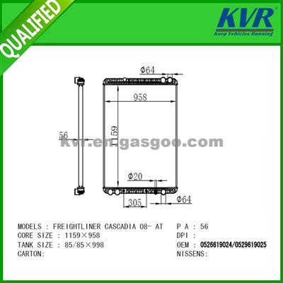 Truck Radiator FOR FREIGHTLINER CASCADIA 08- OEM 0526619024-057749002