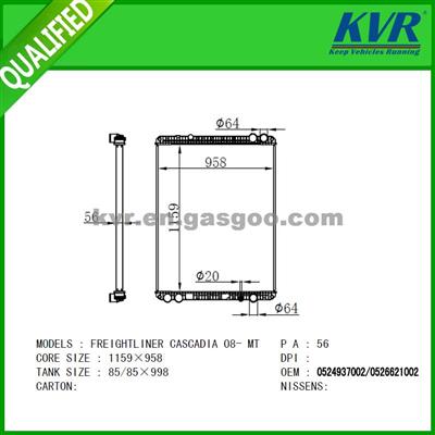 Truck Radiator FOR FREIGHTLINER CASCADIA 08- OEM 0524937002-0526621002