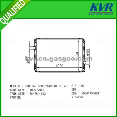 Truck Radiator FOR PROSTAR,8600,9200 OEM 1674229C92-503417946011