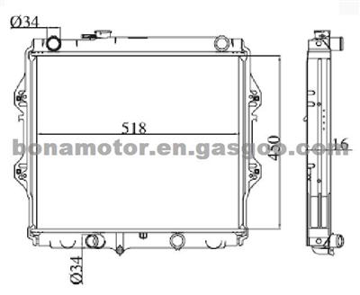 Auto Cooling Parts For TOYOTA LN145 LN 166 16400-5B590 Radiator