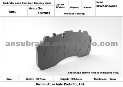 Brake Pads Cast Iron Backing Plate WVA 29179 For BPW SAF