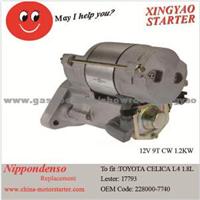 2000-2005 L4, 1.8L Car Engine Starter Supplier For Toyota Celica