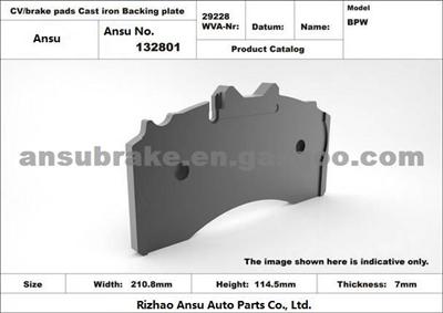 Replacing Auto Parts Factories Component Pads Back Plate WVA 29228 Brakes Cast Iron Car Parts Brake Pads Backing Plate