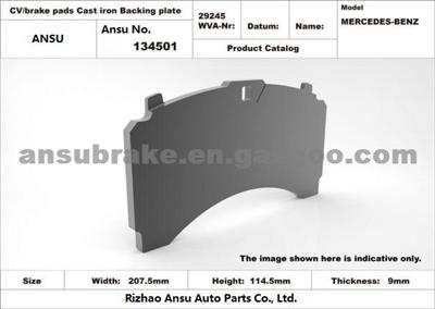 Casting Iron Backing Plate ISO9001 TS16969 Certificated WVA 29245 For Benz