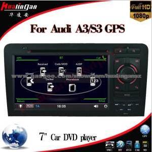 7 Inch Car DVD Player For Audi A3 Audi S3 GPS Navigation With Tmc USB (HL-8796GB)