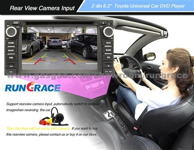 Rungrace Android 6.2 Inch 2 Din TFT Screen In-Dash Car DVD Player For Toyota With Bluetooth