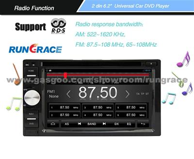 Rungrace Android 6.2 Inch Universal 2 Din In-Dash Car DVD Player With GPS,Bluetooth,RDS,Touch Screen