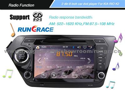 Rungrace 8-Inch 2 Din TFT Screen In-Dash Car DVD Player For Kia K2 With Bluetooth,Navigation-Ready GPS,RDS,RL-462WGNR02