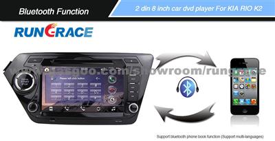 Rungrace 8-Inch 2 Din TFT Screen In-Dash Car DVD Player For Kia K2 With Bluetooth,Navigation-Ready GPS