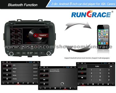 Rungrace Android 8-Inch 2 Din TFT Screen In-Dash Car DVD Player For Kia Carens With Bluetooth,Navigation GPS