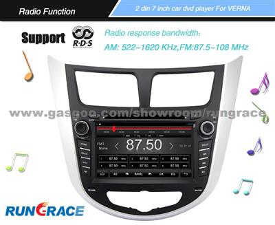 Rungrace Android 7-Inch 2 Din TFT Screen In-Dash Car DVD Player For Hyundai Verna With Bluetooth,Navigation GPS