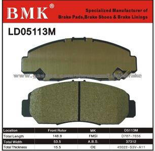 High Quality Brake Pads (D5113M) For Honda