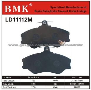 Advanced Quality Brake Pads (D11112M) For Hyundai