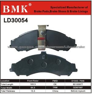 Environment Friendly, Advanced Brake Pads (LD30054)