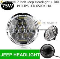 75W 7 Inch Hi/Low Beam LED For Jeep Wrangler Headlight