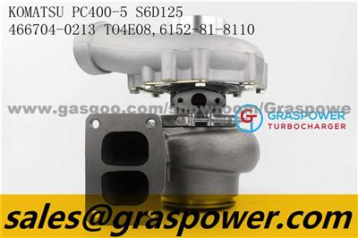 466704-0213 TO4E08, 6152-81-8110 For KOMATSU PC400-5 S6D125 Turbocharger K18