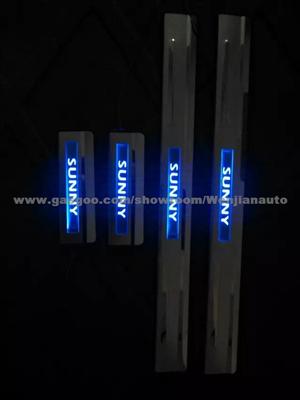 Door Sills Scuff Plate LED For Nissan Sunny
