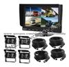 12V-24V 4pin CCD Reversing 4X Camera +7 Split Quad Rear View TFT LCD Monitor