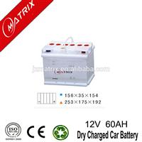 Good quality and cheaper european DIN standard dry charged car battery 12V 60AH
