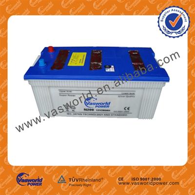 hot sale high quality n200 12v 200ah car battery jis standard dry charged automotive battery auto battery