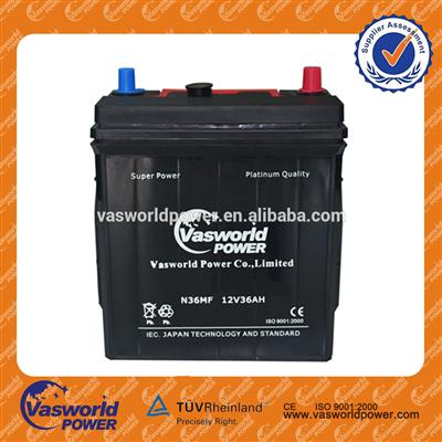 Universal JIS 12v 36ah battery for car starting best quality truck battery best price with CE, ISO