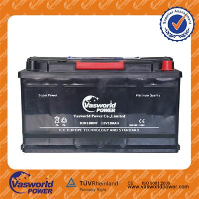 Hot selling MF car starting battery 12v100ah DIN standard for factory price