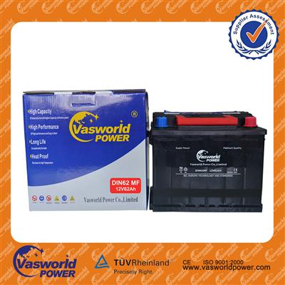 DIN standard MF car battery 12V62AH with wholesale price