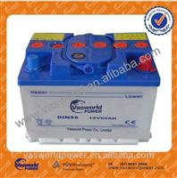 auto power battery 12v 55ah DIN55 dry charged battery for car starting