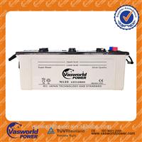 Dry type car battery dry N120 12V120AH car battery manufacturer