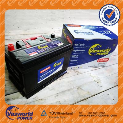 car batteries export import china DIN88MF 12v 88ah maintenance free car battery