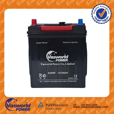 Manufacturer offer for MF battery JIS 12V36ah Maintenence free auto rechargeable battery