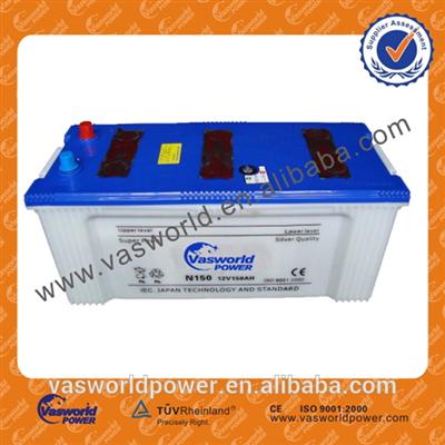 N150 12v 150ah heavy duty truck battery car battery factory in China