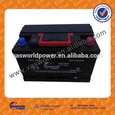 fatory manufacture high quality hot sale rechargeable UPS lead acid 12v 75ah car battery with best price fast delivery