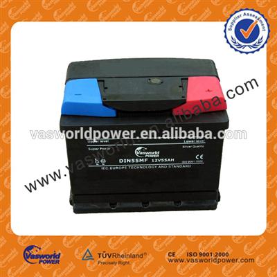 factory manufacture hot sale high quality 12v 55ah car battery best price to Europe