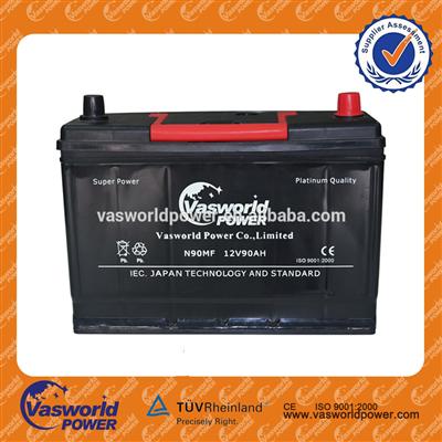 low price hot sale high quality rechargeable lead acid car battery 12V 90ah for starting truck battery