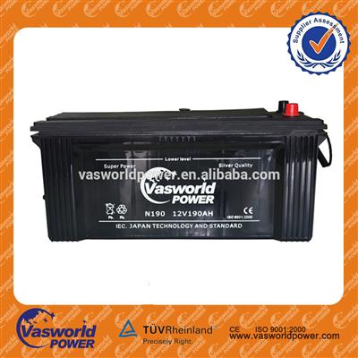 Factory hot sale high quality12v 190ah storage battery for automobile battery with fast delivery / best price with CE/ISO