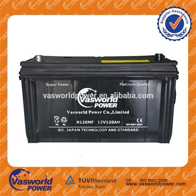 hot sale high quality rechargeable Japan standard 12V 120ah car battery with fast delivery best price N120MF type