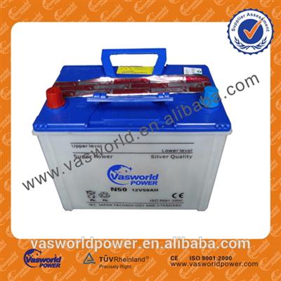 Dry charge Car battery N50 12v 50ah 12v battery for car starting