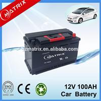 Factory directly selling 12v 100ah din100 car battery mf