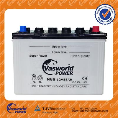 dry charged battery 12v 88ah N88 car battery dry charged auto battery