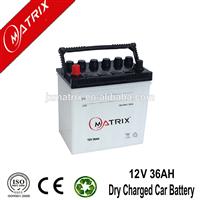 high quality 36b20 36ah JIS japanense standard dry charged car battery