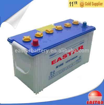 JIS Standard N100 12V 100AH Dry Charged car Battery wholesale