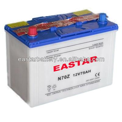 Factory wholesale JIS Standard Auto car dry battery 12V 75AH all brand of car battery