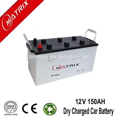 cheapest high quality 12v 150ah dry charged car battery for Japannese car